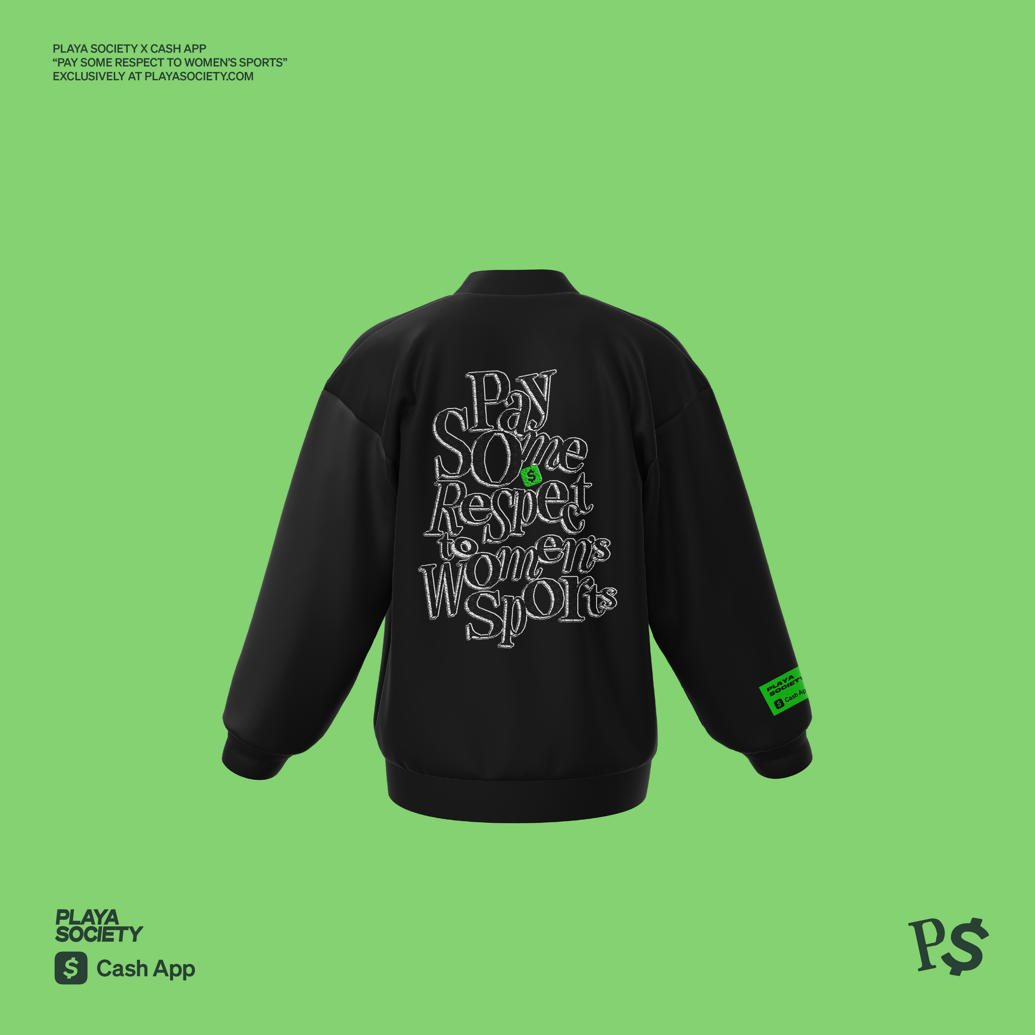 Playa Society x Cash App "Pay Some Respect" Varsity Jacket