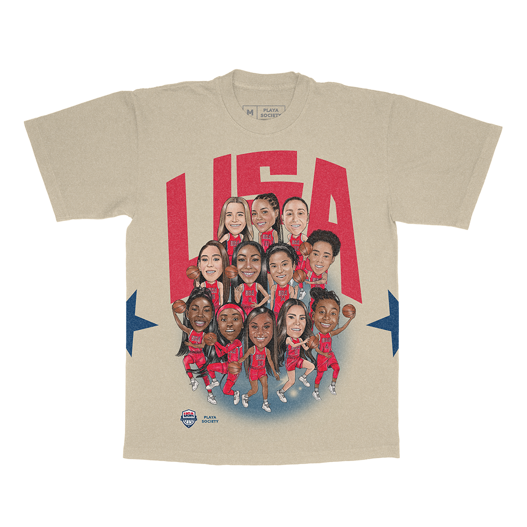 Playa Society 2024 USA Basketball Roster T-shirt